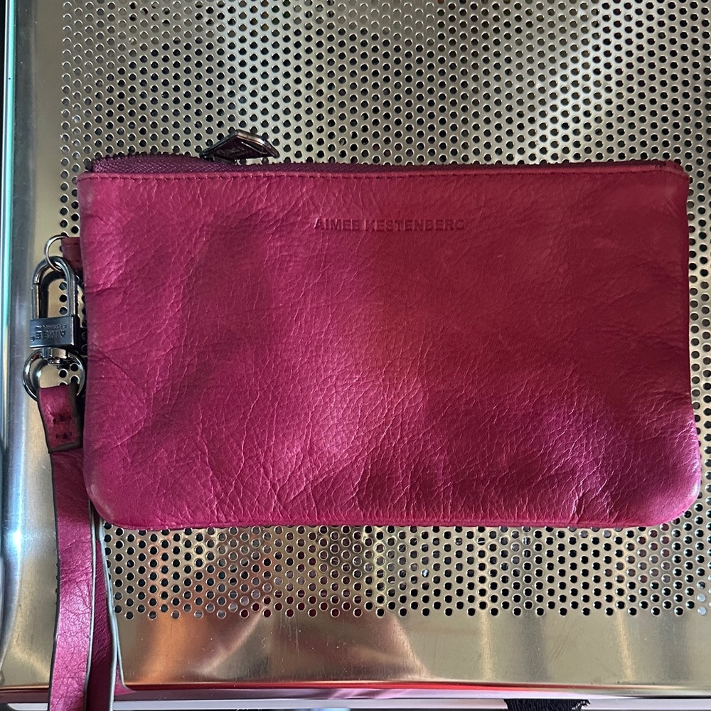 Aimee Kestenberg Fuchsia Leather Wristlet